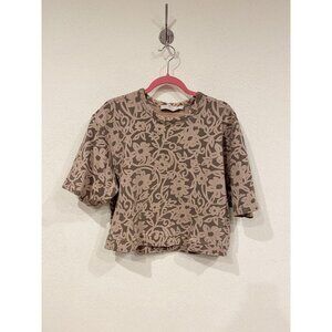 Adidas Stella McCartney Shirt Womens Small Floral Cropped Pullover Boxy Fit